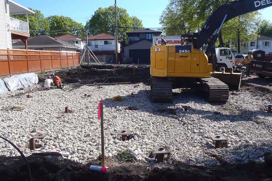 SMALL DIAMETER PIPE & HELICAL PILE FOUNDATION FOR NEW DUPLEX IN VANCOUVER BC