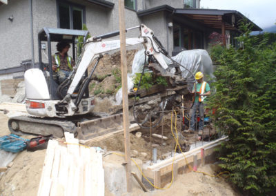 Helical Pile Supported Retaining Wall West Vancouver