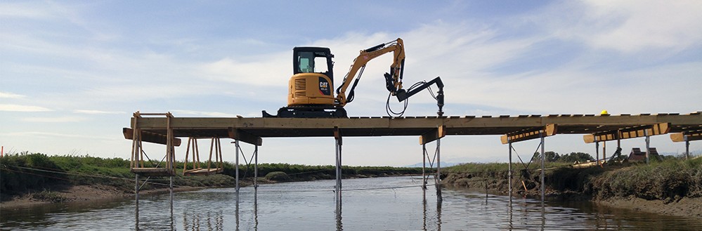 Helical piles Foundation Estuary Boardwalk Tsawwassen Bc Canada TerraCana