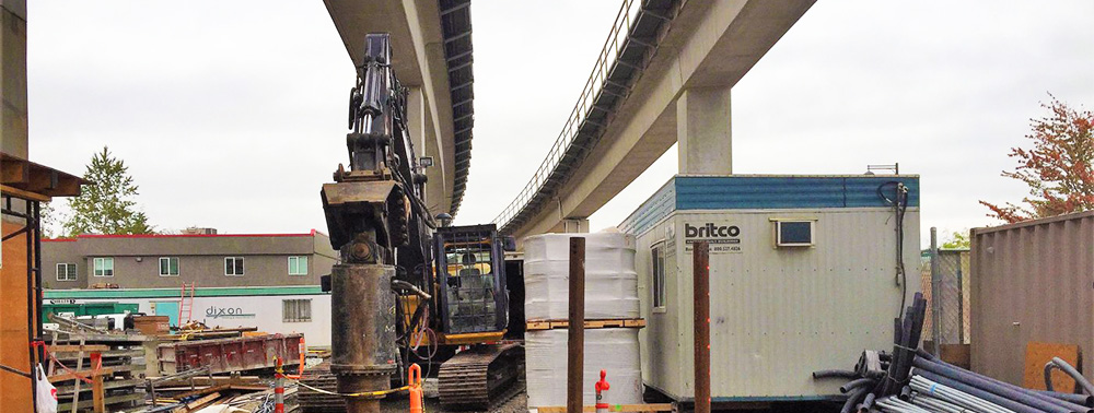 Large Diameter Pipe Piles Project For Skytrain Canopy In Surrey Bc Canada