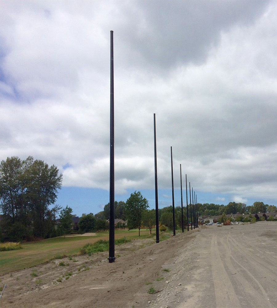 Helical pipe piles form a foundation
