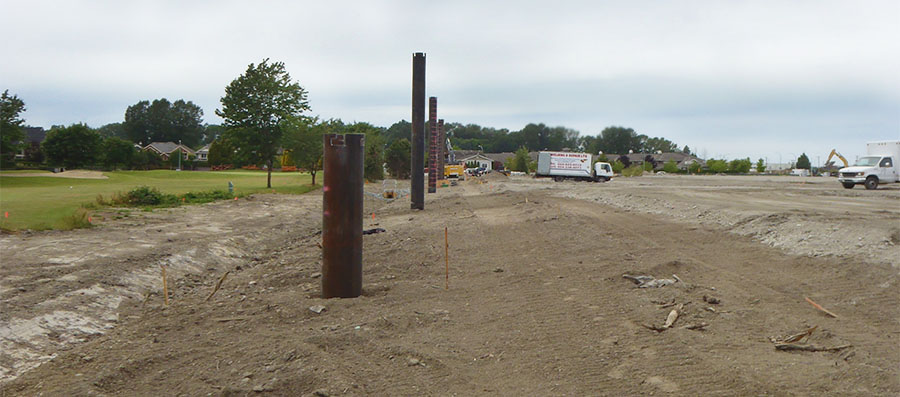 Pipe pile foundation in construction