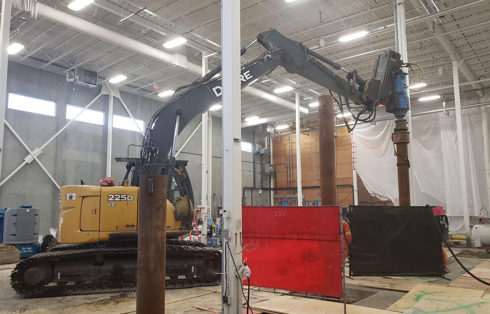 12INCH HELICAL PILING FOUNDATION INSTALL FOR A BREWERY IN SURREY BC