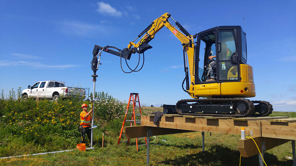 Estuary Boardwalk Tsawwassen Helical Piles Installation